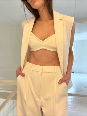 BCBGMaxAzria Vintage 90s Bralette Top White Size 2